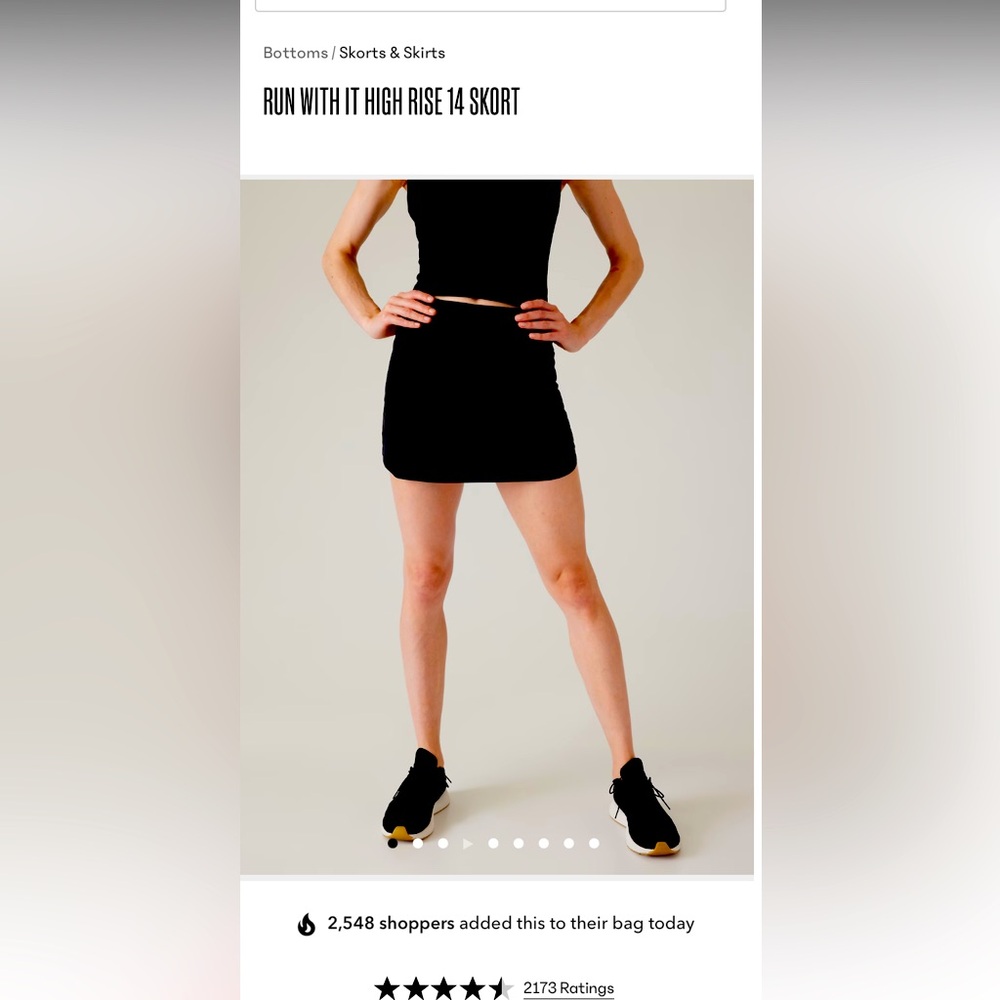 Athleta RUN WITH IT HIGH RISE 14 SKORT
